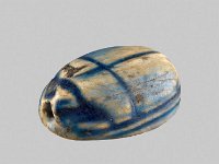 Aeg V 12 Seite 1  Aeg V 12, 18. Dynastie (Zeit Amenophis III., 14. Jahrhundert v. Chr.) oder später, Skarabäus, Blaue Fayence, L 1,7 cm, B 1,2 cm, H 0,6 cm : Bestandskatalog Ägypten, Museumsfoto: Claus Cordes